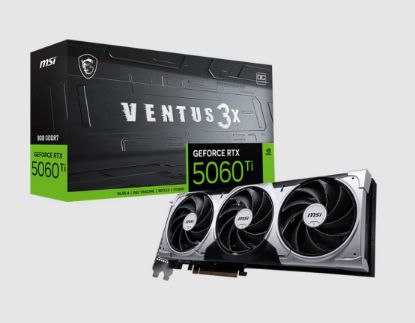 Picture of MSI nVidia GeForce RTX™ 5060 Ti 8G VENTUS 3X OC, PCI Express® Gen 5 x 16, Boost: 2602 MHz, CUDA 4608 Units, 8GB GDDR7, HDMI™ x 1