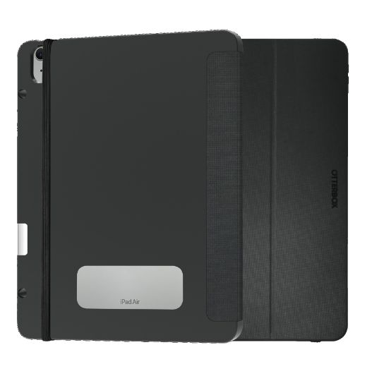 Picture of OtterBox React Folio Apple iPad Air (13') (M3/M2) (7th/6th Gen) Case Black - (77-95351), DROP+ Military Standard, Pencil Holder, 7 Years Warranty
