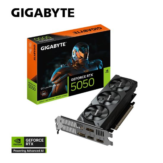 Picture of Gigabyte GeForce RTX™ 5050 OC Low Profile 8G, 20 Gbps, GDDR6, 128 bit, PCI-E 5.0, DirectX 12 API, PSU 550W, 8 Pin*1, HDMI 2.1b *2