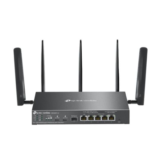 Picture of TP-Link ER706WP-4G Omada 4G+ Cat6 AX3000 Gigabit VPN Gateway with 4-Port PoE+, 574Mbps at 2.4 GHz + 2402 Mbps at 5 GHz (HE160) Wi-Fi Speed, 300 Mbps D