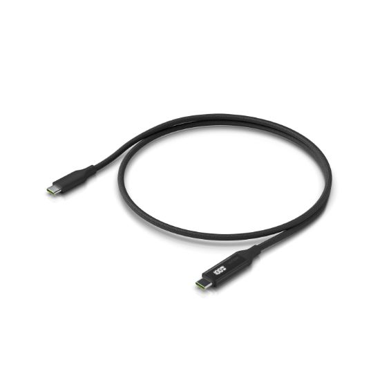 Picture of Ubiquiti USB-C Cable with Charge Display,Length 0.3M, Black, Braided Power & Data Cable With A Double-sided Charge Display,100W Max Power Outpu
