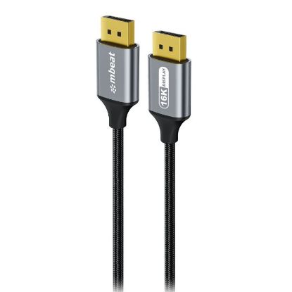 Picture of mbeat Tough Link 1.8m 16K DP to DP Cable - Space Grey 40Gbps 180cm × 2.2cm × 1.10cm