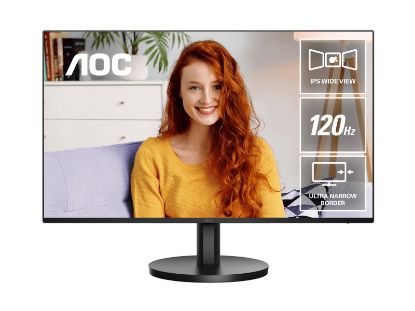 Picture of AOC 27' IPS, 120Hz, 250cd/m2,  Full HD 1920 ×1080  2w Speakers, 3-Way Frameless Slim HDMI, VGA Tilt Low Blue, Flicker Free, VESA 100, Office Monitor