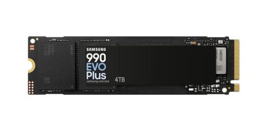 Picture of Samsung 990 EVO Plus 4TB PCIe Gen5 NVMe SSD 7250MB/s 6300MB/s R/W 1050K/1400K IOPS 2400TBW 1.5M hrs V-NAND TLC AES 256-bit Encryption 5yr wty