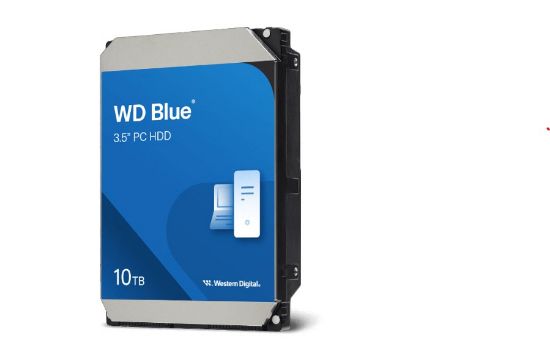Picture of Western Digital WD Blue PC Desktop Hard Drive - 10TB, 3.5', SATA, up to 260MB/s, 7200 RPM, CMR, 512MB, 2Y Warranty