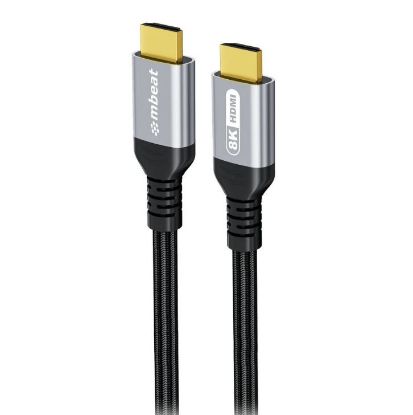 Picture of mbeat Tough Link 3m Certified 8K HDMI Cable - Space Grey HDMI 2.1 (male) to HDMI 2.1 (male) 48Gbps 51g