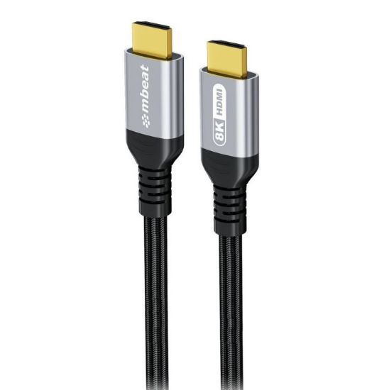 Picture of mbeat Tough Link 3m Certified 8K HDMI Cable - Space Grey HDMI 2.1 (male) to HDMI 2.1 (male) 48Gbps 51g