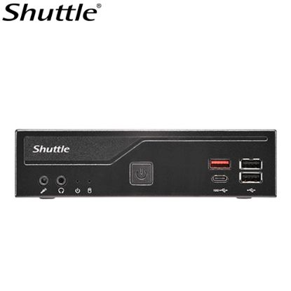 Picture of Shuttle DH810 Slim Mini PC 1.3L chassis - Intel® Core™ Ultra 200 serie ,2 x DDR5 SODIMM slots,48GB, 2xLAN (1G & 2.5G), 2xRS232, HDMI, 2xDP, 120W, Vesa