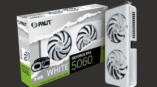 Picture of PALIT RTX5060 WHITE OC 8GB GDDR7 128bit 3-DP HDMI NE75060U19P1-GB2063M