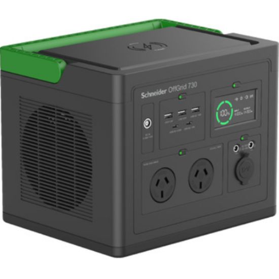 Picture of APC OffGrid Portable Power Station 730, 738Wh Lithium-ion, LCD, 2 AS3112 Australian outlets, Sinewave, 3 USB-A, 2 USB-C, Wireless Charger