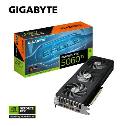 Picture of Gigabyte GeForce RTX™ 5060 Ti EAGLE MAX OC 8G, 2617 MHz, CUDA 4608, 28 Gbps, GDDR7, 128 bit, PCI-E 5.0, PSU 650W, DisplayPort 2.1b *3 HDMI 2.1b *1