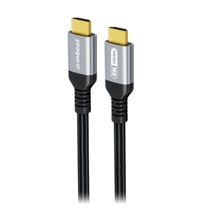 Picture of mbeat Tough Link 1.5m Certified 8K HDMI Cable - Space Grey  HDMI 2.1 (male) to HDMI 2.1 (male) 50cm × 2.02cm × 1.13cm