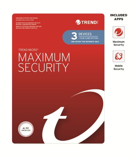 Picture of Trend Micro Maximum Security (3 Devices) 1 Year Add-on Auto Renew OEM