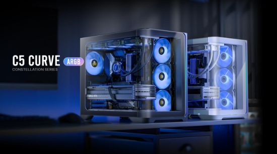 Picture of Antec C5 Curve ARGB ATX mATX, Dual Chamber, 4x Perfromance PWM ARGB fans, 4mm TG, USB Type-C 3.2 Gen 2 x 1, Mid Tower Black Case