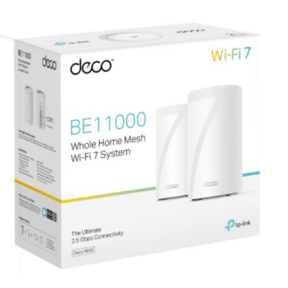 Picture of TP-Link Deco BE65(2-pack) BE11000 Whole Home Mesh Wi-Fi 7 System  (WIFI7)  574 Mbps at 2.4 GHz + 4320 Mbps at 5 GHz + 5760 Mbps at 6 GHz
