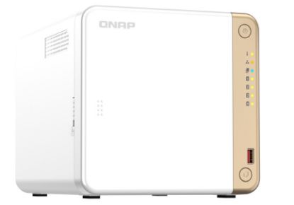 Picture of QNAP TS-462-4G 4-Bay desktop NAS, Intel® Celeron® N4505 dual-core, 4 GB DDR4 onboard not expandable, 4 x 3.5'/2.5' SATA 6Gb/s drive bays, 2 x M.2 2280
