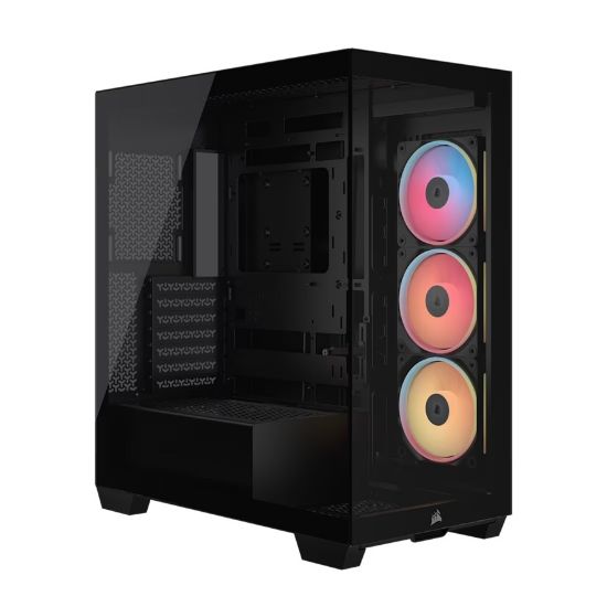 Picture of Corsair 3500X LX-R RGB iCUE LINK Mid-Tower PC Case - Black, E-ATX, Side 360mm Rad, Glass Panels, USB-C, RS ARGB Fans, 425mm GPU, iCUE LINK Ready