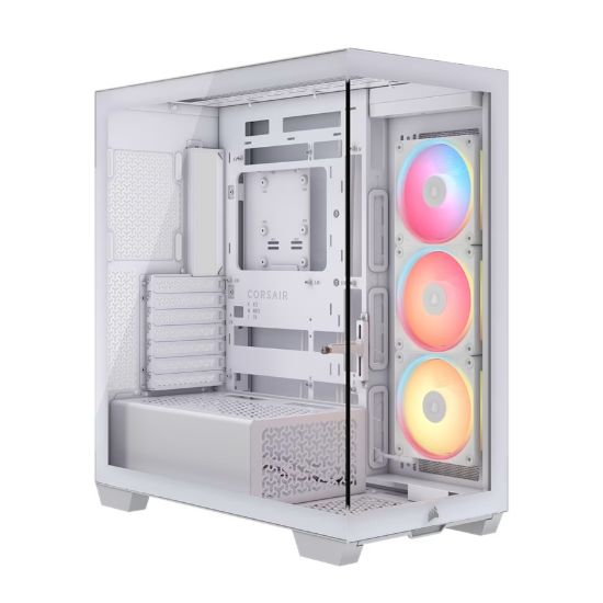 Picture of Corsair 3500X LX-R RGB iCUE LINK Mid-Tower PC Case - White, E-ATX, Side 360mm Rad, Glass Panels, USB-C, RS ARGB Fans, 425mm GPU, iCUE LINK Ready