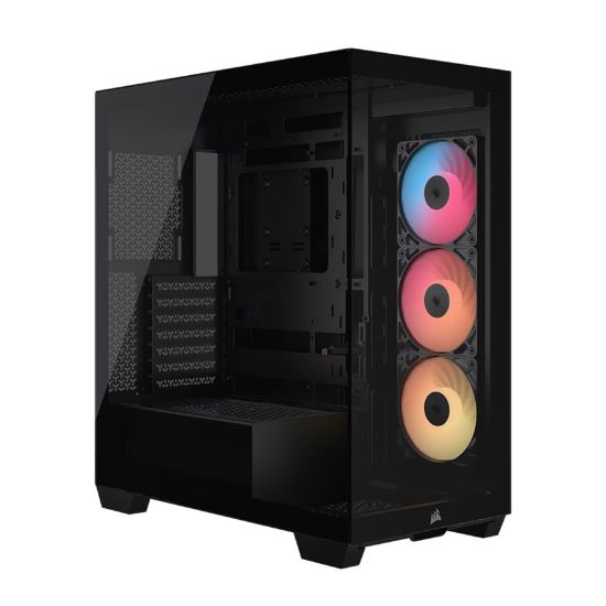 Picture of Corsair 3500X RS-R ARGB Mid-Tower PC Case - Black, E-ATX Support, Side 360mm Rad, Tempered Glass, USB-C, 2x SSD, 2x HDD, 425mm GPU, RS ARGB Fans