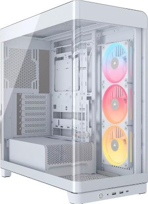 Picture of Corsair FRAME 4500X LX-R RGB LINK Panoramic Glass Mid-Tower PC Case White: up to 460mm GPU, 360mm radiators, rich I/O, and versatile fan/rad mounts