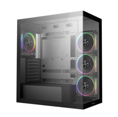 Picture of DeepCool CG580 4F v2 Panoramic ATX Mid-Tower Case, 4 x Pre Installed Fans Single Chamber, Support Up to 2x 360mm Radiators, Front 2x USB3.0