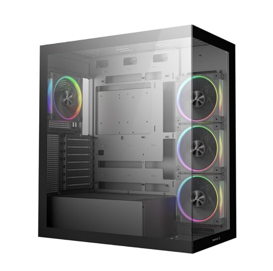 Picture of DeepCool CG580 4F v2 Panoramic ATX Mid-Tower Case, 4 x Pre Installed Fans Single Chamber, Support Up to 2x 360mm Radiators, Front 2x USB3.0