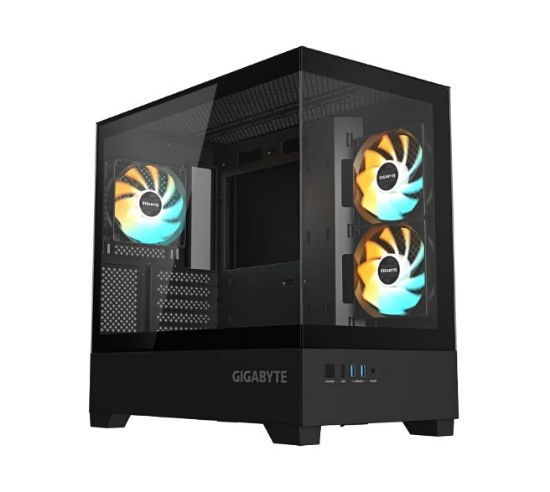 Picture of Gigabyte C201 PANORAMIC, Mid Tower, mini-ITX/m-ATX, Black, H431x W242x D430 mm, 5 Slots, USB 3.0 x2, H=502 W=313 D=525 mm