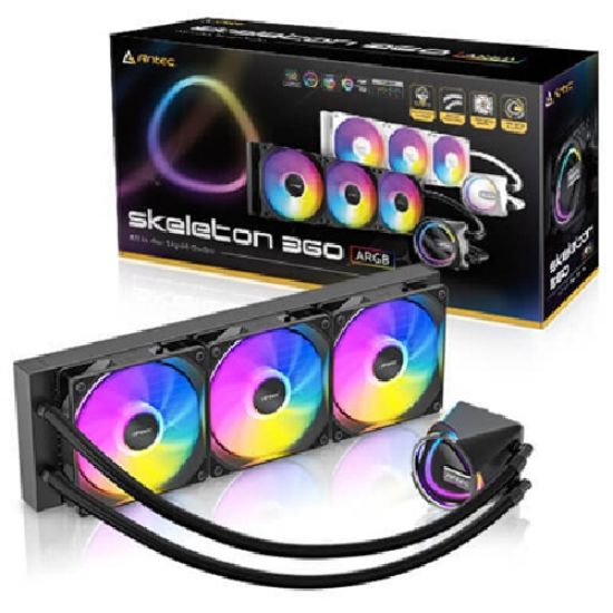 Picture of Antec Skeleton 360 ARGB, All-in-One Liquid Cooler, 360mm, PWM ARGB fans, 2000RPM, 72.29CFM, ≤32dB, Intel/AMD support, aluminum radiator, 3Y warranty