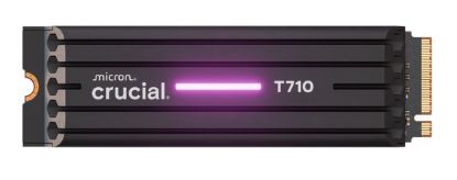 Picture of Crucial T710 2TB PCIe Gen5 NVMe 2280 SSD w Heatsink - 14500/13800 MB/s R/W 1200TBW 2.3M IOPs 1.5M hrs MTTF with DirectStorage for Intel & AMD 5yrs