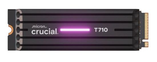 Picture of Crucial T710 2TB PCIe Gen5 NVMe 2280 SSD w Heatsink - 14500/13800 MB/s R/W 1200TBW 2.3M IOPs 1.5M hrs MTTF with DirectStorage for Intel & AMD 5yrs