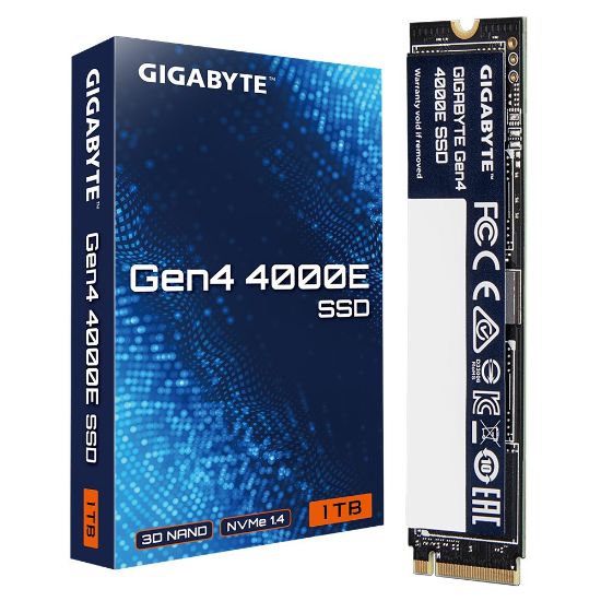 Picture of GIGABYTE Gen4 4000E SSD 1TB,  PCI Express 4.0x4, M.2, 1000GB,  Up to 4000 MB/s, 3900 MB/s, MTBF 1.5M hours, 3 y Warranty