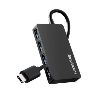Picture of Simplecom CH352 USB-A to 4xPort SuperSpeed USB 3.2 Gen1, 5Gbps, plug & play, bus-powered, ABS, 76×41×11mm, 35g, 15cm cable, Win/macOS/Linux compatible