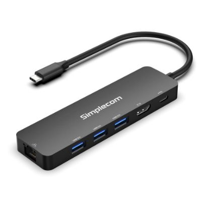 Picture of Simplecom CHT560 USB-C SuperSpeed 6-in-1 Multiport Docking Station HDMI 2.0