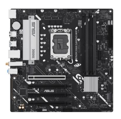Picture of ASUS B760M MAX GAMING WIFI Intel LGA1700 mATX Motherboard, PCIe 5.0, DDR5, 3x M.2 slots, 1GB Ethernet, Wi-Fi 6, 1xDP, 1xHDMI, SATA 6Gbps, USB-C, AuraS