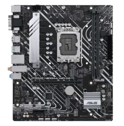 Picture of ASUS H610M-A WIFI D4-CSM PRIME Intel LGA 1700 mATX Motherboard, DDR4 64GB, PCIe4.0, M.2, 1Gb Ethernet, HDMI, D-SUB, USB3.2 Gen2, SATA 6Gbps,