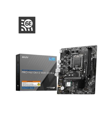 Picture of MSI PRO H610M-S WIFI DDR4 Intel LGA 1700 mATX Motherboard 2x DDR4~64GB,1x PCIe x16,1x PCIe x1,1x M.2,2x SATA 6G,8x USB2.0