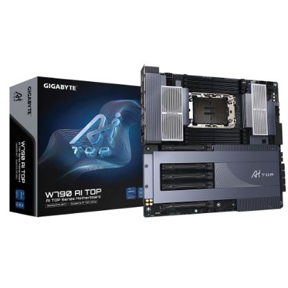Picture of Gigabyte W790 AI TOP Motherboard, Intel® W790,  5 x PCI Express x16 slots, 6x M.2,  8 x SATA, 8x USB 3.2,  1 x USB Type-C, Intel® Wi-Fi 7