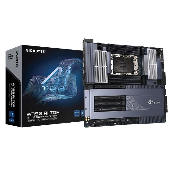 Picture of Gigabyte W790 AI TOP Motherboard, Intel® W790,  5 x PCI Express x16 slots, 6x M.2,  8 x SATA, 8x USB 3.2,  1 x USB Type-C, Intel® Wi-Fi 7
