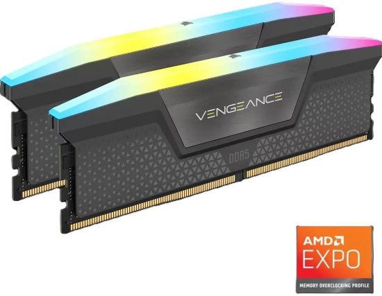 Picture of CORSAIR Vengeance RGB 32GB (2 x 16GB) 288-Pin PC RAM DDR5 6000 (PC5 48000) Desktop Memory