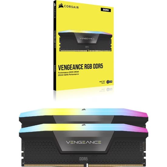 Picture of Corsair VENGEANCE® RGB 64GB (2x32GB), DDR5-6000, CL40, 1.35V, XMP 3.0, RGB, UDIMM, Aluminum Heatspreader, Intel 700/800 Series compatible