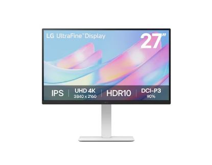 Picture of LG 27' UHD 4k 3840×2160 (16:9) IPS display HDR10, Height Adjustable, 3 side Borderless, LG Switch, Office and Professional White Monitor