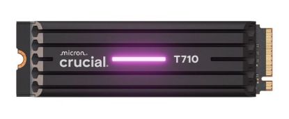 Picture of Crucial T710 4TB PCIe Gen5 NVMe 2280 SSD w Heatsink - 14500/13800 MB/s R/W 2400TBW 2.3M IOPs 1.5M hrs MTTF with DirectStorage for Intel & AMD 5yrs