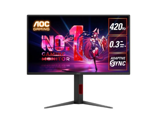 Picture of AOC 24.5' 420Hz Gaming Monitor: Fast IPS, FHD @420Hz, 0.3ms MPRT, 350 nits, sRGB 110%, DP/HDMI, height/swivel/pivot tilt, VESA mount