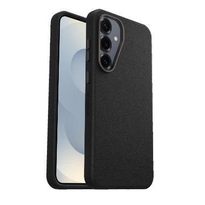 Picture of OtterBox Symmetry Cactus Leather Samsung Galaxy S25+ 5G (6.7') Case Noir Ash (Black) - (77-97446), DROP+ 3X Military Standard, 7 Years Warranty