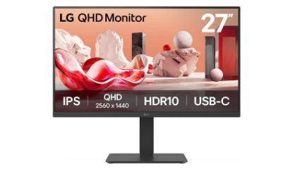 Picture of LG 27' 27BA65QB-B.AAU, QHD IPS, 100Hz, HDR10, USB-C PD 65W, Daisy Chain, RJ45, KVM, 4×USB, DP/HDMI, adj. stand, 350nits, sRGB 99%, 5ms, VESA