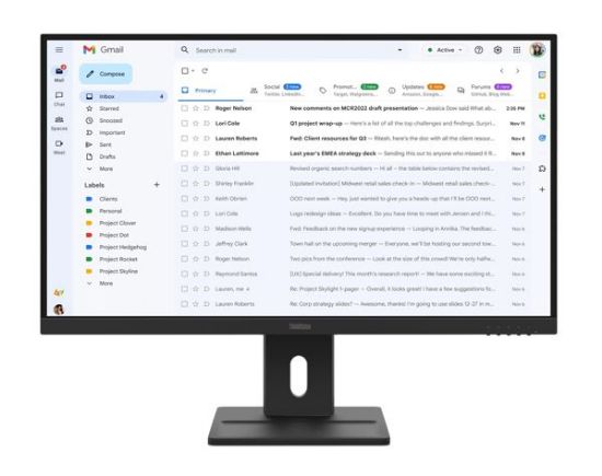 Picture of Lenovo ThinkVision E27-40 27' FHD IPS Monitor 1920x1080 16:9 4ms 100Hz Anti-glare Tilt Swivel Pivot Height Adjust VGA DP HDMI VESA 3yr WTY Black