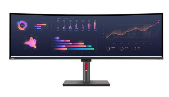Picture of LENOVO ThinkVision P49W-30 49' Dual QHD Curve Monitor IPS 5K 5120x2160 21:9 Height Adjustable Tilt Swivel DP HDMI TBT4 USB-C Hub USB-B LAN Audio VESA