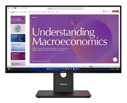Picture of LENOVO ThinkVision T24D-40 23.8'/24' 120Hz FHD IPS Monitor USB-C Dock 100W DP Height Adjust Tilt Swivel Pivot HDMI DP LAN 4xUSB VESA ~62CDGAR6AU