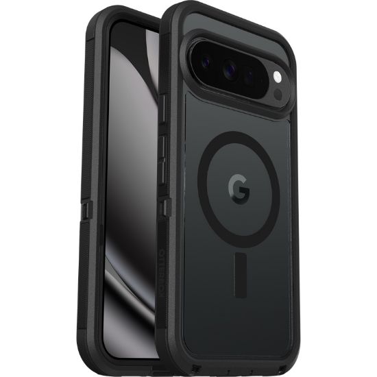 Picture of OtterBox Defender Pro XT Clear Magnets Google Pixel 10 Pro XL Dark Side Case - Black (77-98266), DROP+ 7X Military Standard, 7 Years Warranty