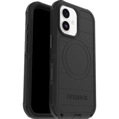 Picture of OtterBox Defender Pro MagSafe Apple iPhone 17 (6.3') Case Black - (77-98354), DROP+ 7X Military Standard, Tri-Layer, Port Covers, 7 Years Warranty